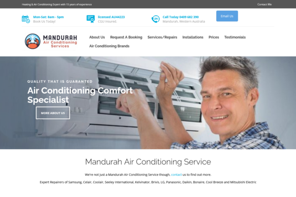 Mandurah Air Conditioning Screen Shot