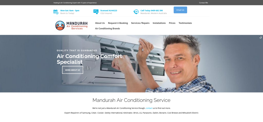 Mandurah Air Conditioning Screen Shot